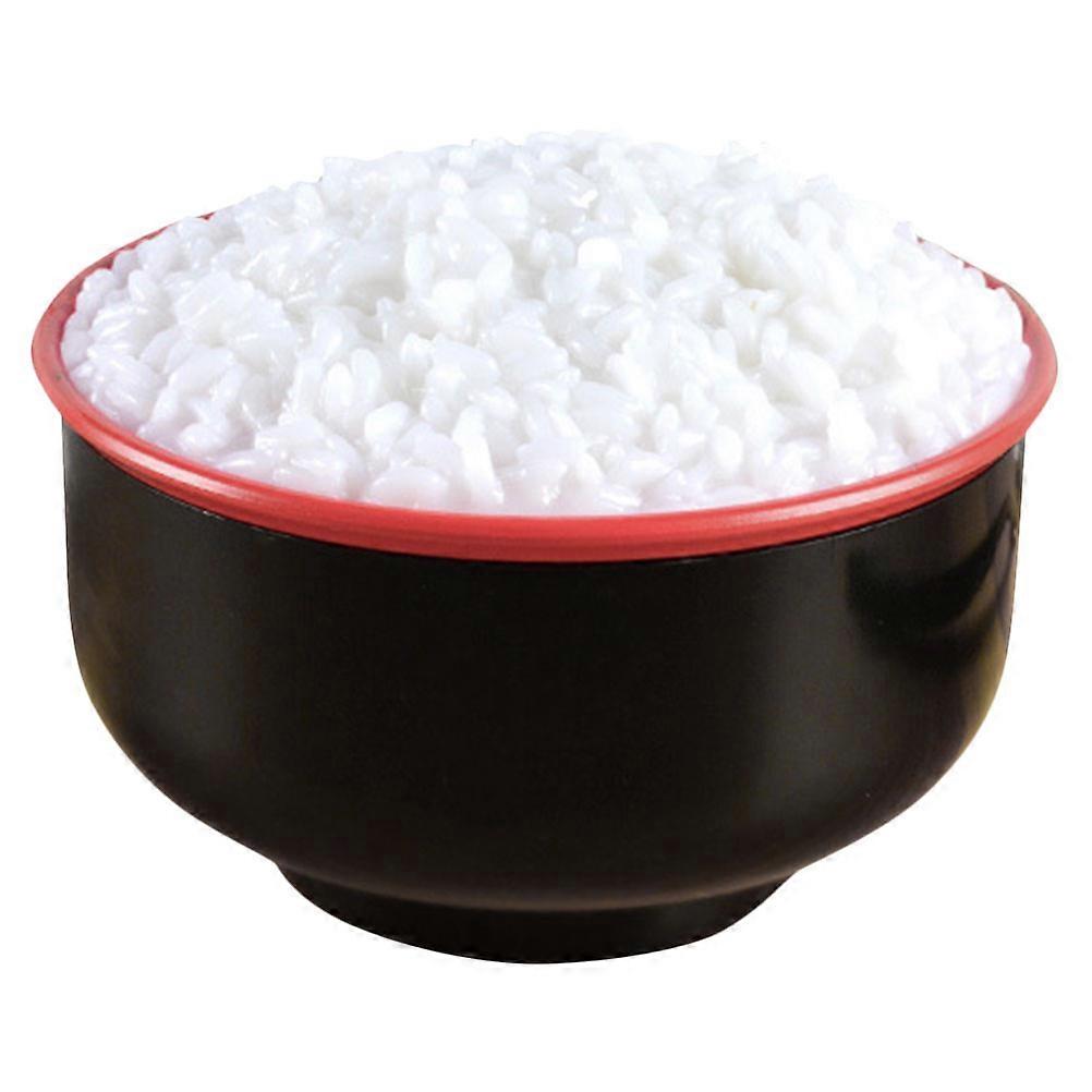 Realistic Fake Rice Food Prop 1 Set Plastic Bowl Rice Photo Prop for Worship