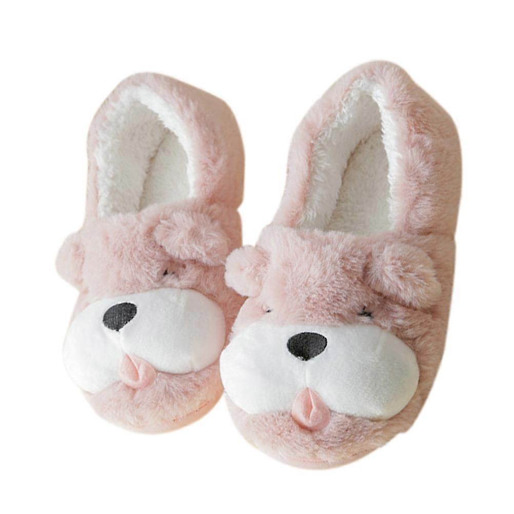 Varma Tofflor För Kvinnor Inomhusbruk Hushåll Bomull Skor Antisladd Stängd Tå Rosa 1 Par