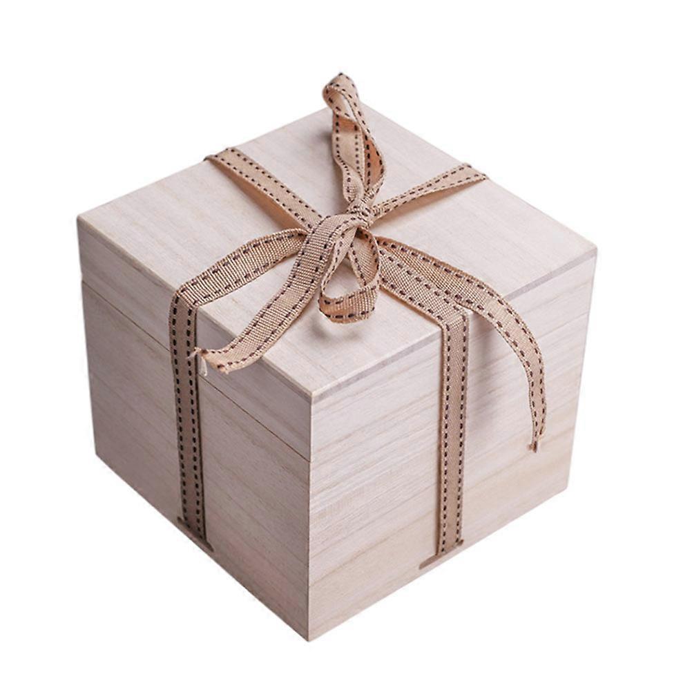 Decorative Boxes Gift Storage Box For Christmas 4.52x4.52x3.93inch Retro Crafted Design 1Set