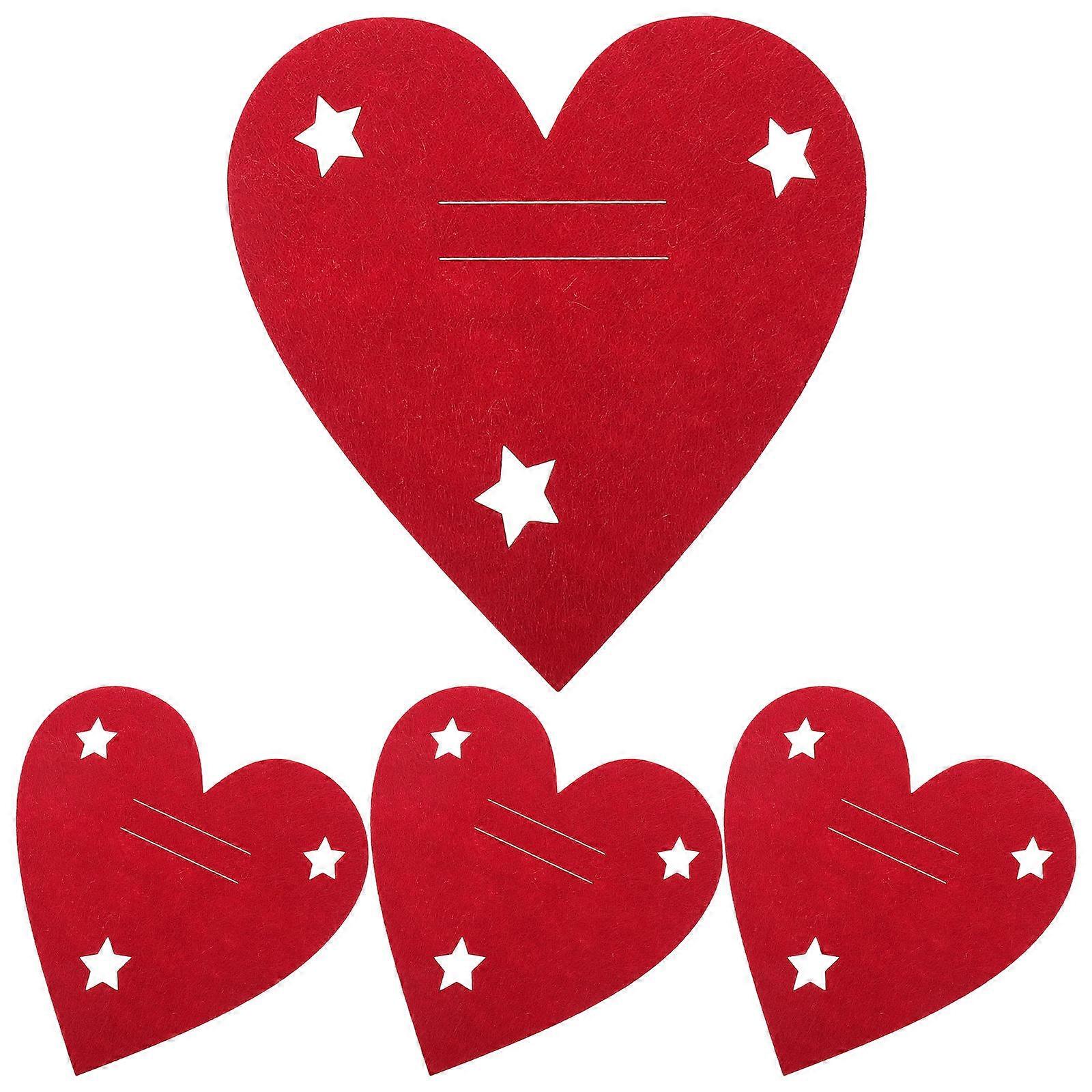 Romantic Silverware Holder For Table 4Pcs Heart Shaped Bags Suitable For Home Decoration