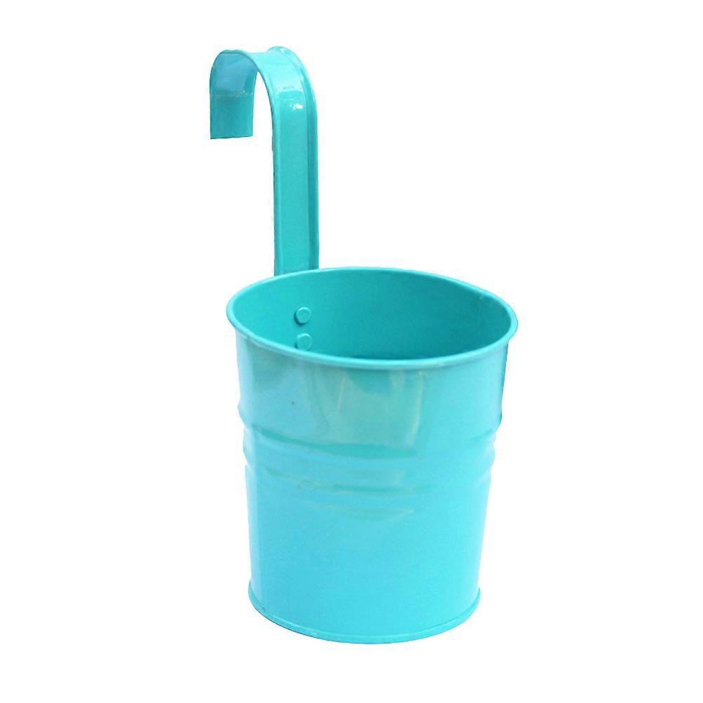 وعاء زهور صغير من الحديد الأزرق لتعليق النباتات حديقة تخزين برميل استخدام داخلي 1 حزمة