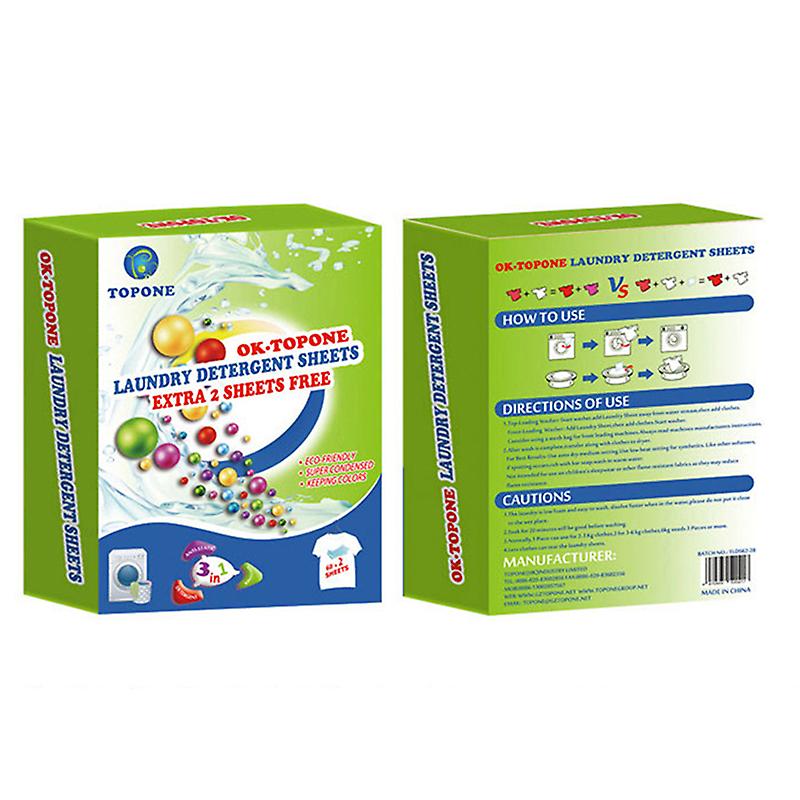 62pcs New Formula Laundry Detergent Sheets Wash Laundry Washing Powders Cleaning