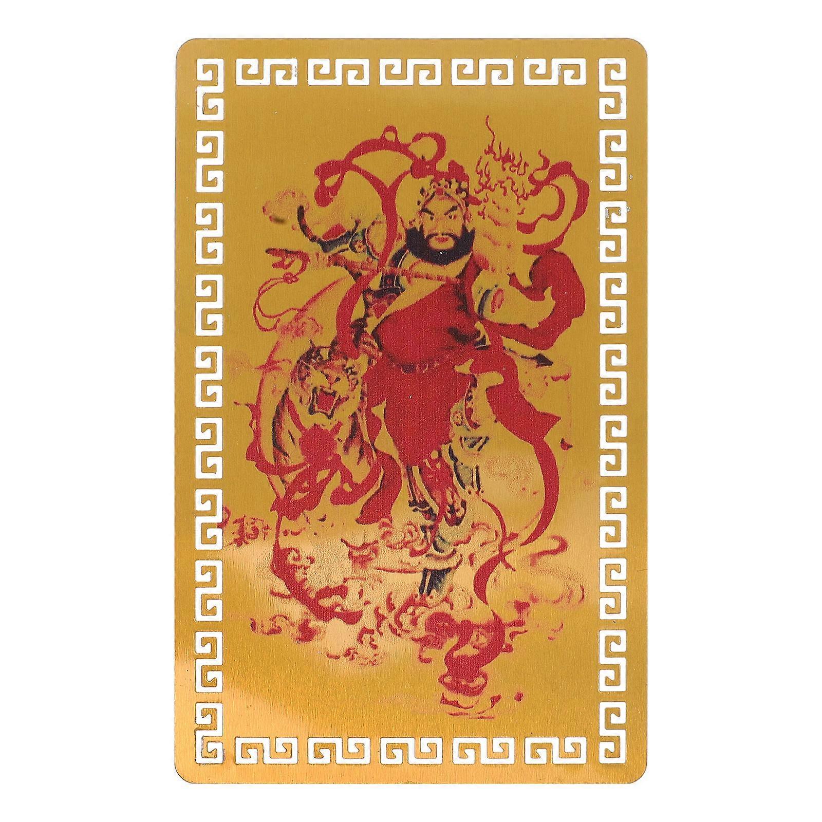 Chinese Feng Shui Amulet Card Crafted from Aluminum Magnesium Alloy for Home Prosperity and Good Fortune Multi