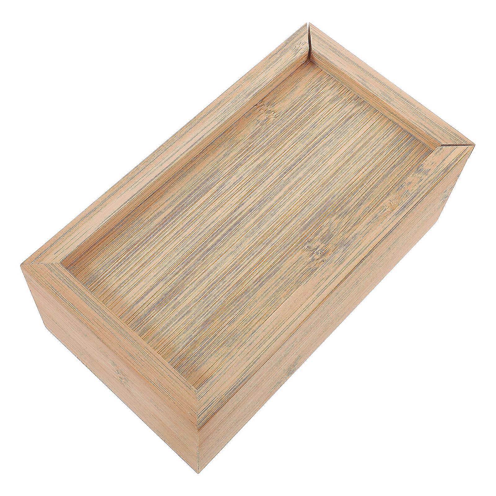 Rustic Wooden Organizer Box with Sliding Lid for Jewelry and Sundries Storage 1 Set