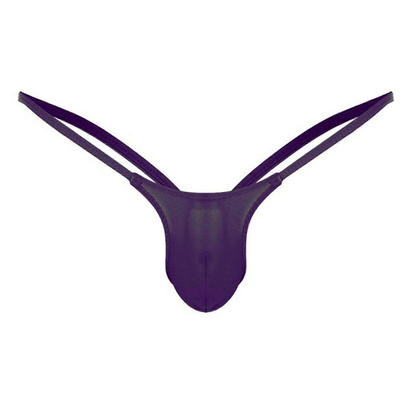 Thong Men Open-Back G-String Low-Rise Briefs Underwear Plus Size EU 54 Purple 2025 M