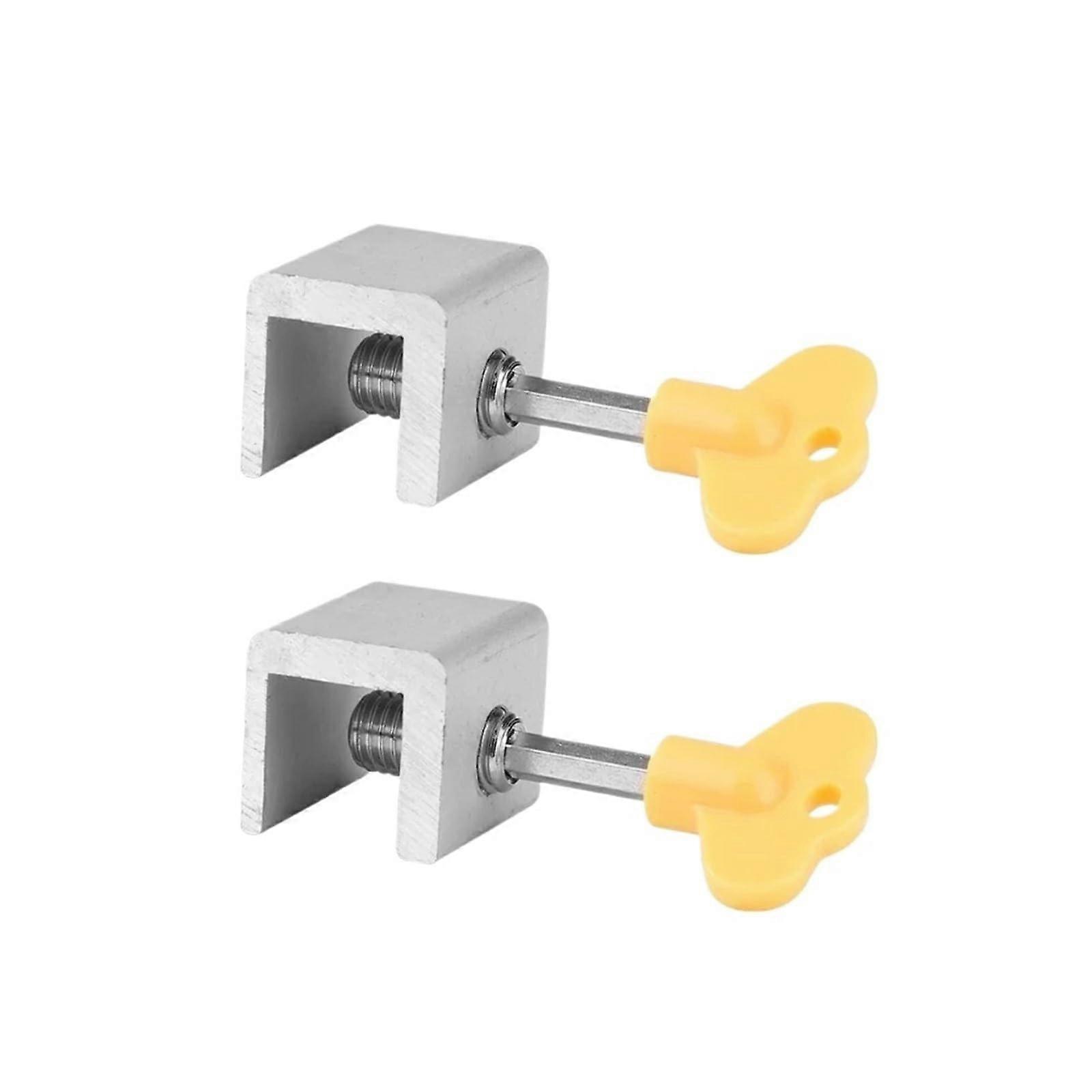 2 Pieces Window Locking Stop Made of Aluminum Alloy, Sliding Window Lock, Safety Door Lock for Sliding Doors