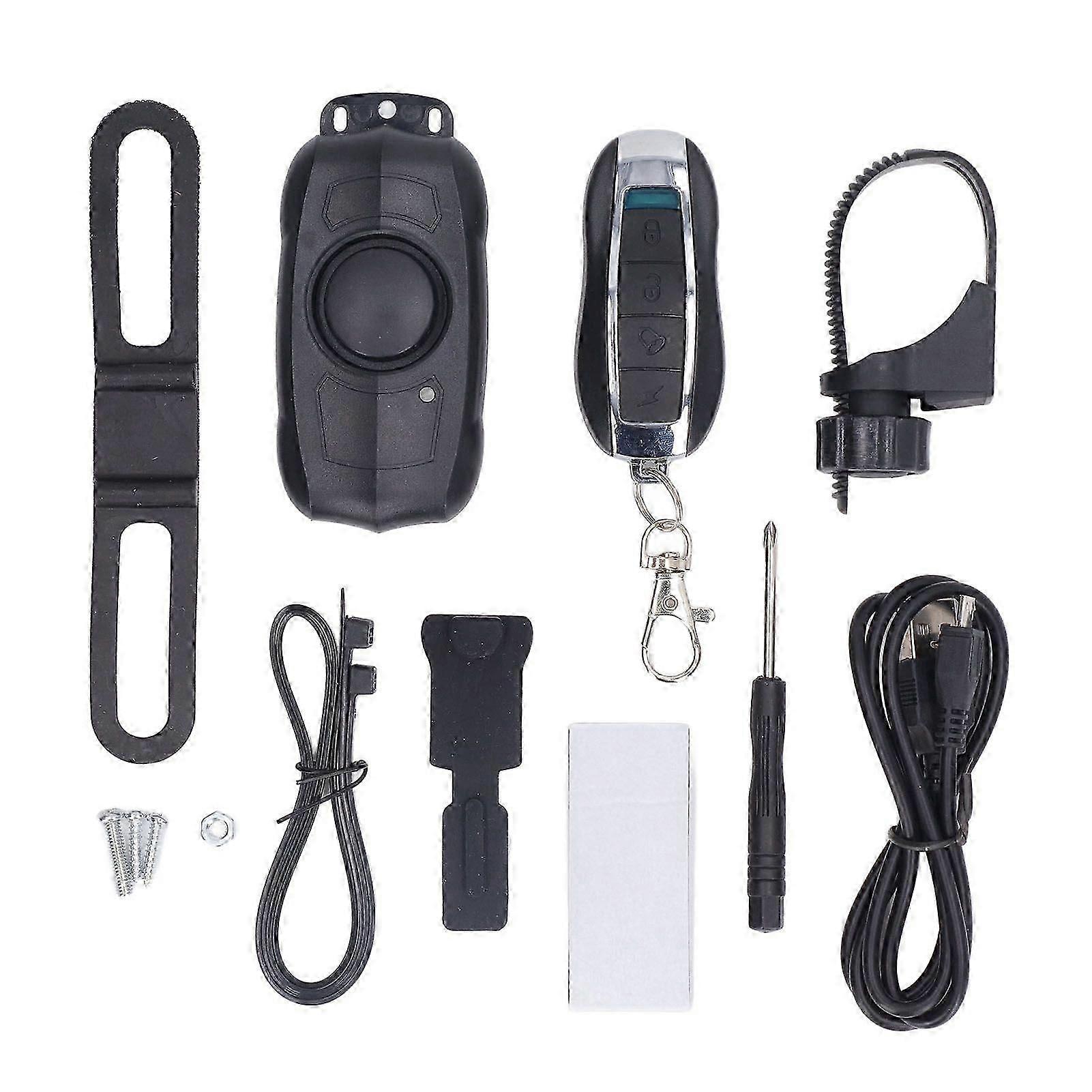 Electric Vehicle Alarm USB Charging Bike Wireless Remote Control Vibration Alarm Built in Battery )