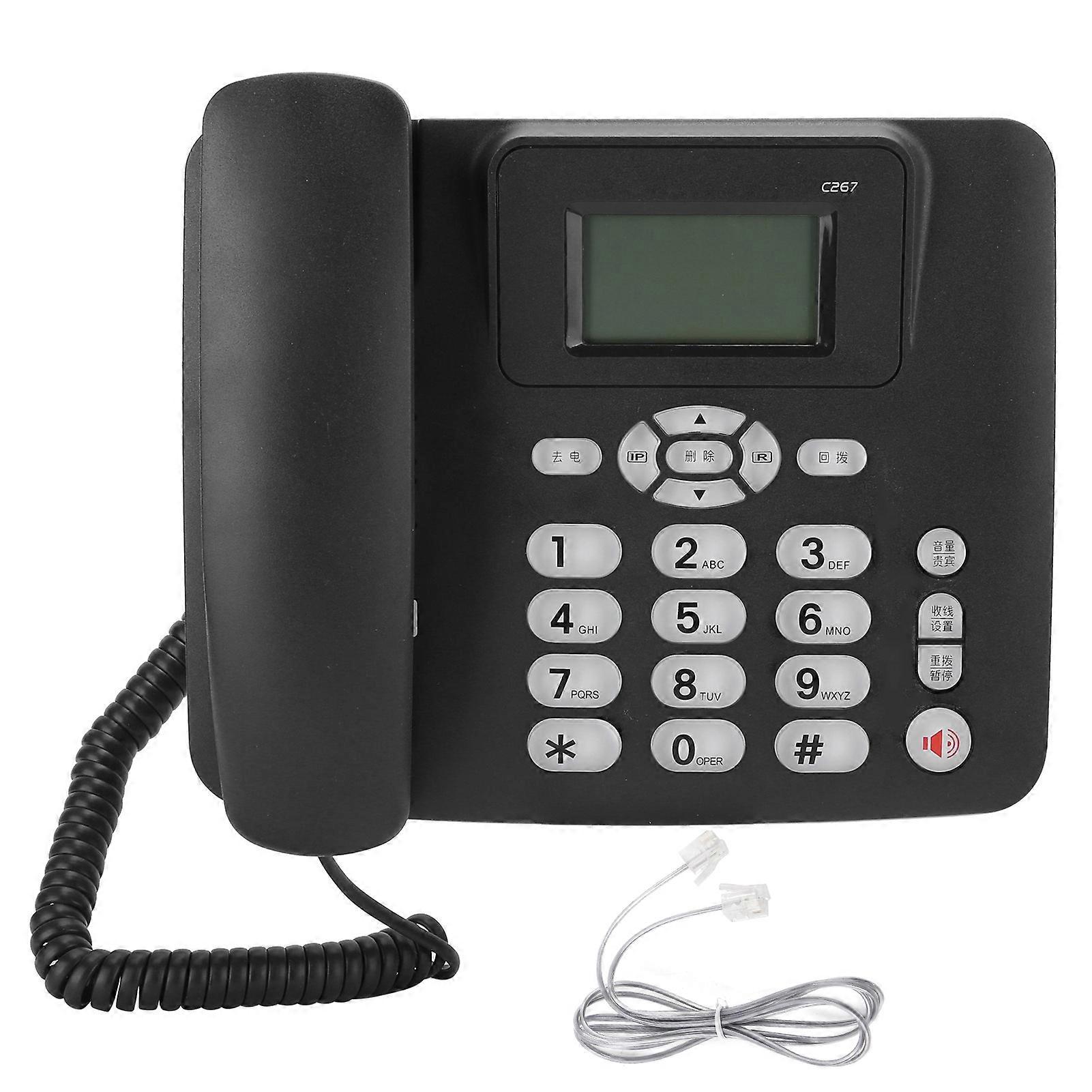 Dual-Interface C267 Fixed Phone in Black for Business or Residential Use