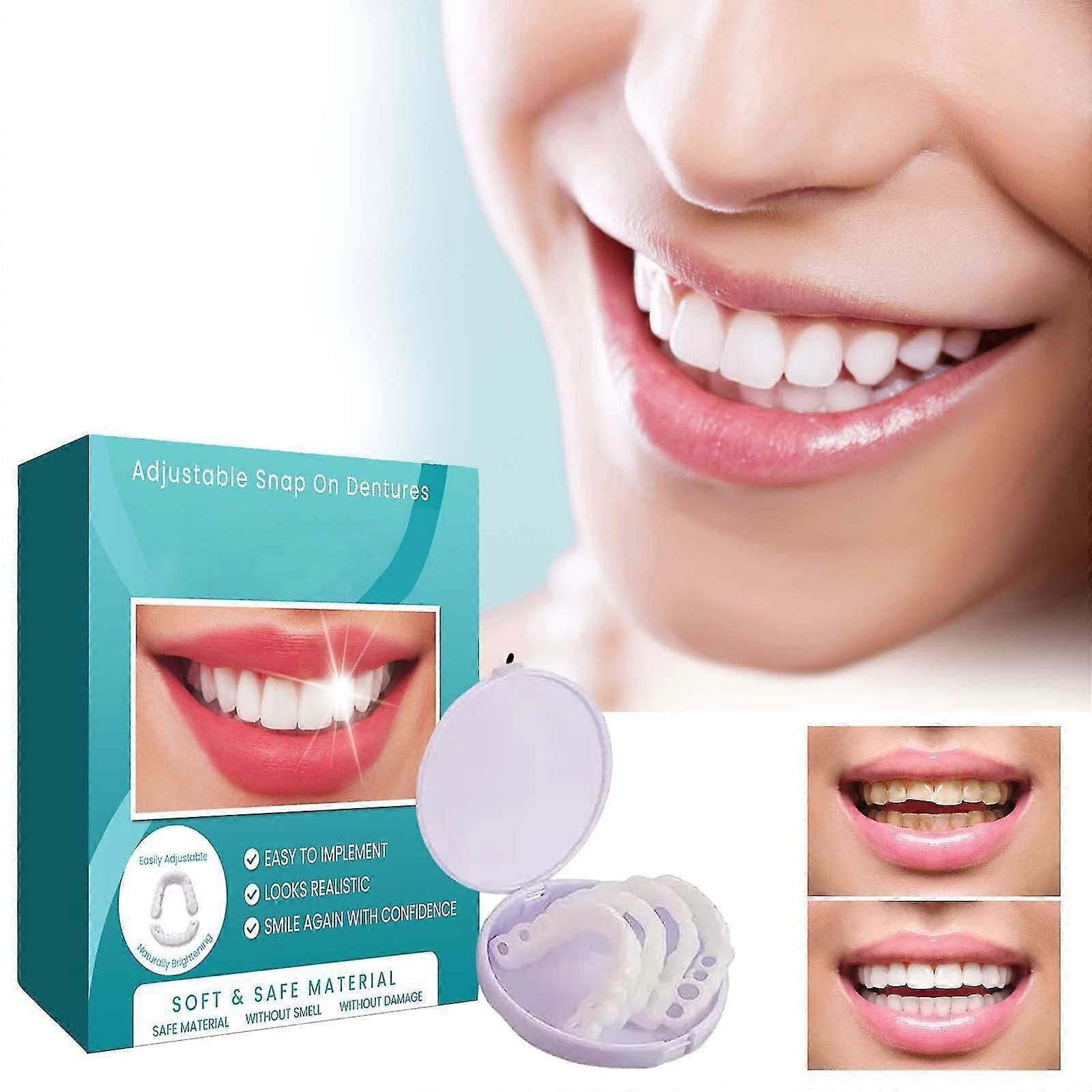 Adjustable Snap-on Dentures, Veneers, Denture Braces Plus Cases, Temporary Fillings, Straightening Kit