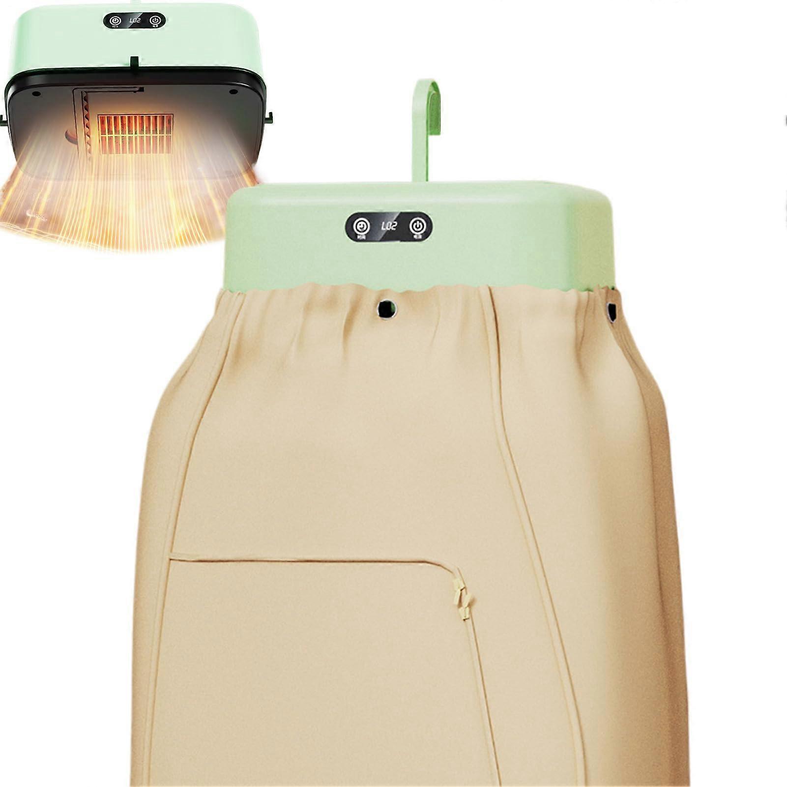 Portable Clothes Dryer  Multifunctional Dustproof Foldable Timer 2Stage Temperature Control Green