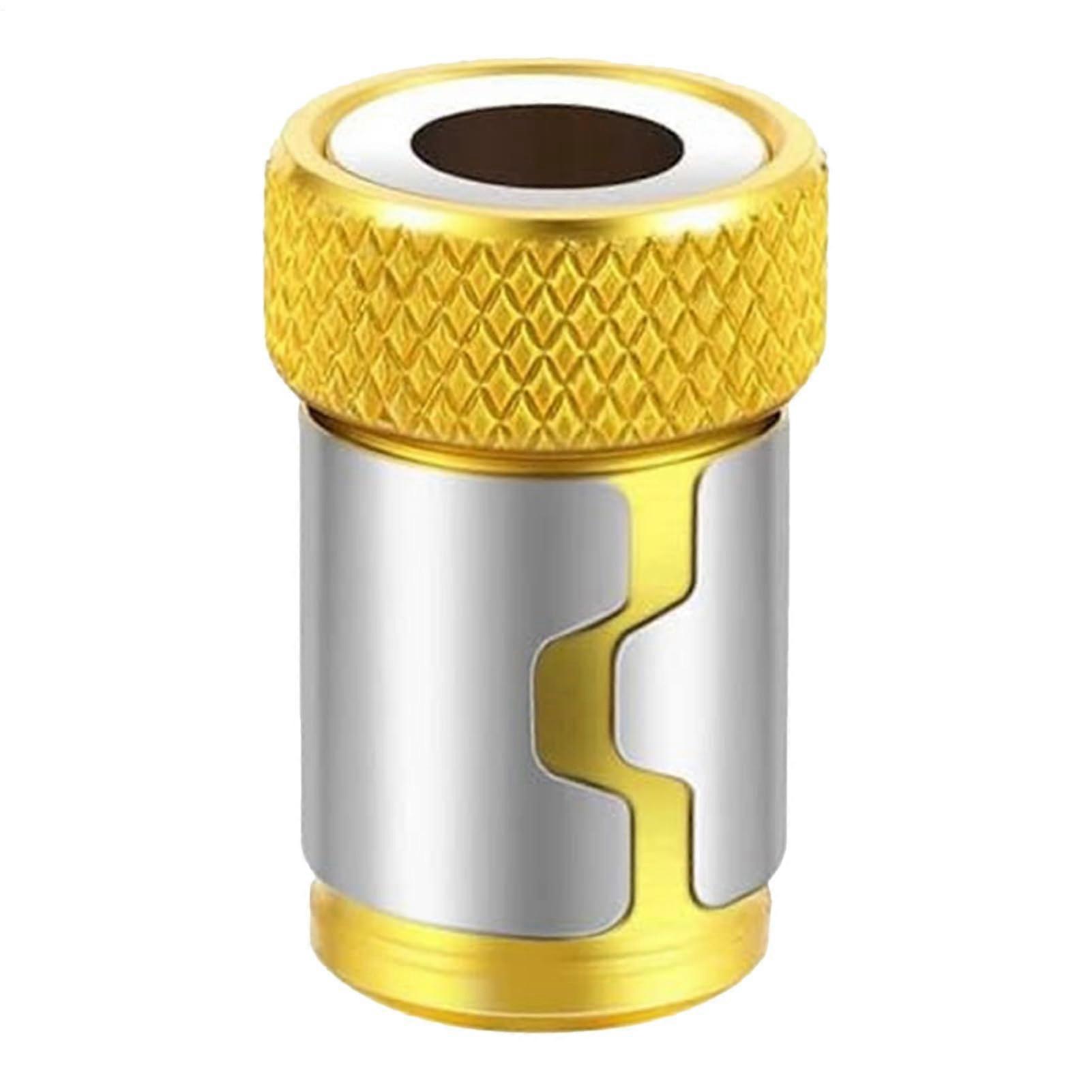 Magnetic Ring With Screwdriver Head - Metal Magnetic Screw, Removable Screwdriver Magnetizer, Holds Hex Bits, Yellow