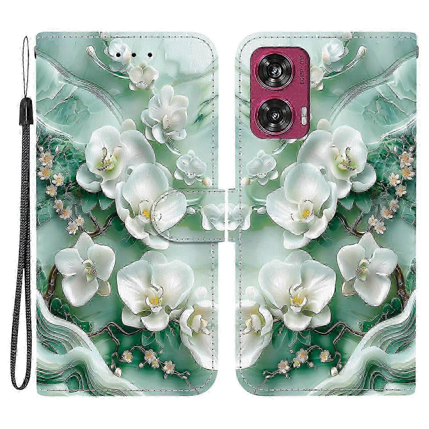 Motorola Edge 50 Fusion 5G Leather Flip Wallet Case with Anti-Drop Protection & Lanyard