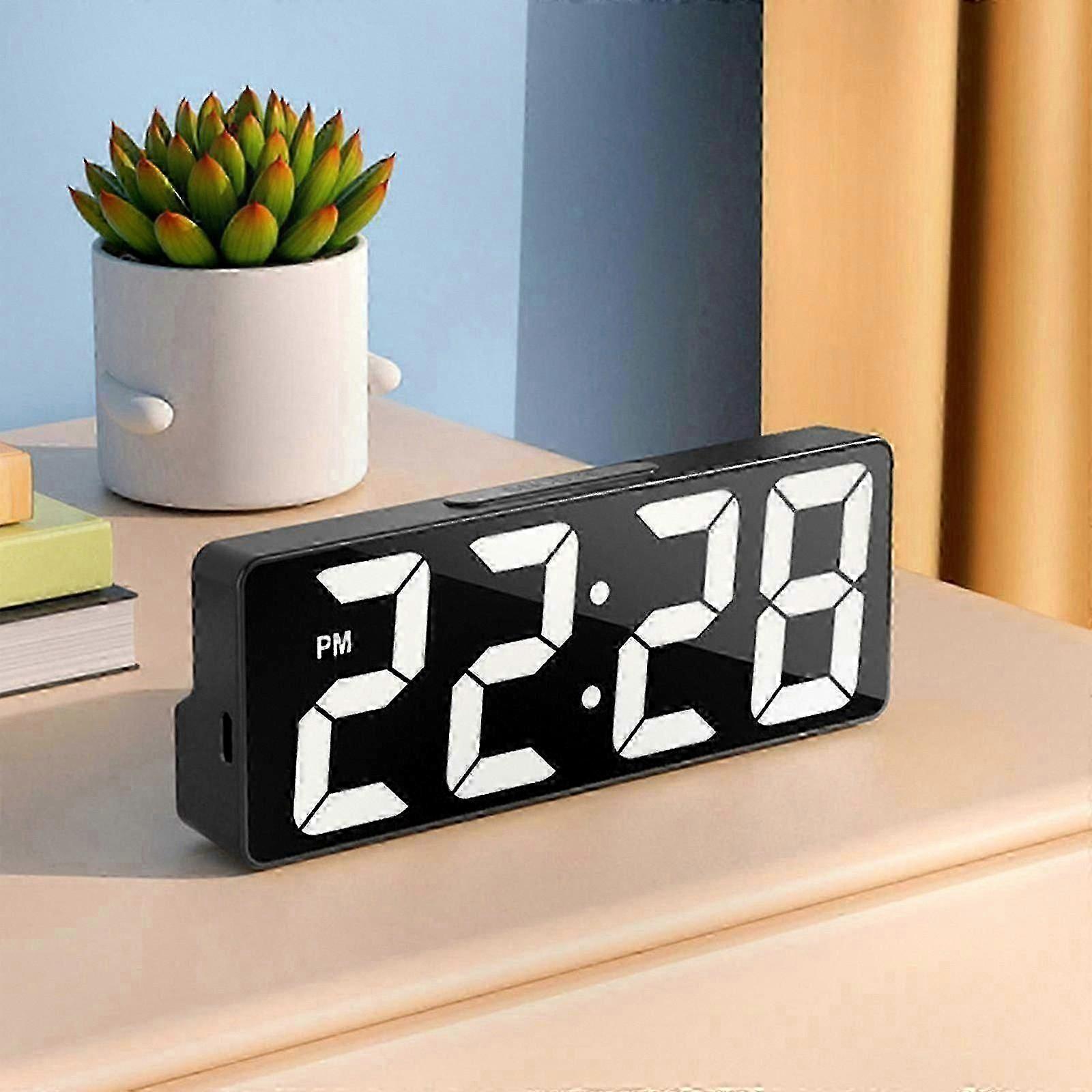 Large LED Digital Alarm Clock with Multi Alarm Settings for Desktop, Bedside, Study, Kitchen, and Mirror Use - Stylish and Functional Design