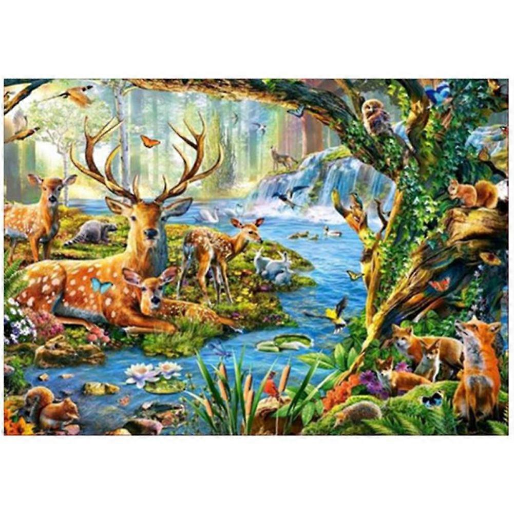40*30cm Handmade Deer Pattern Diamond Drawing Printing Craft Decoration 6880