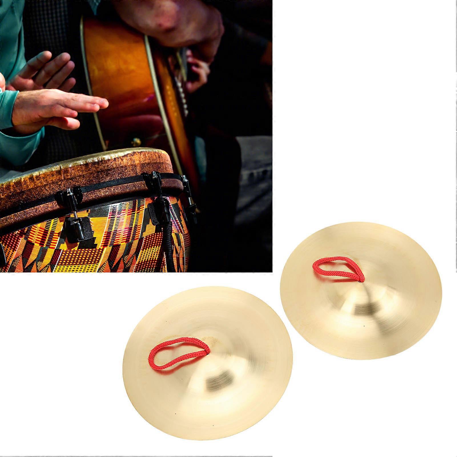 Brass Crash Cymbal Pair 14.7cm Yellow Percussion Teaching Tool