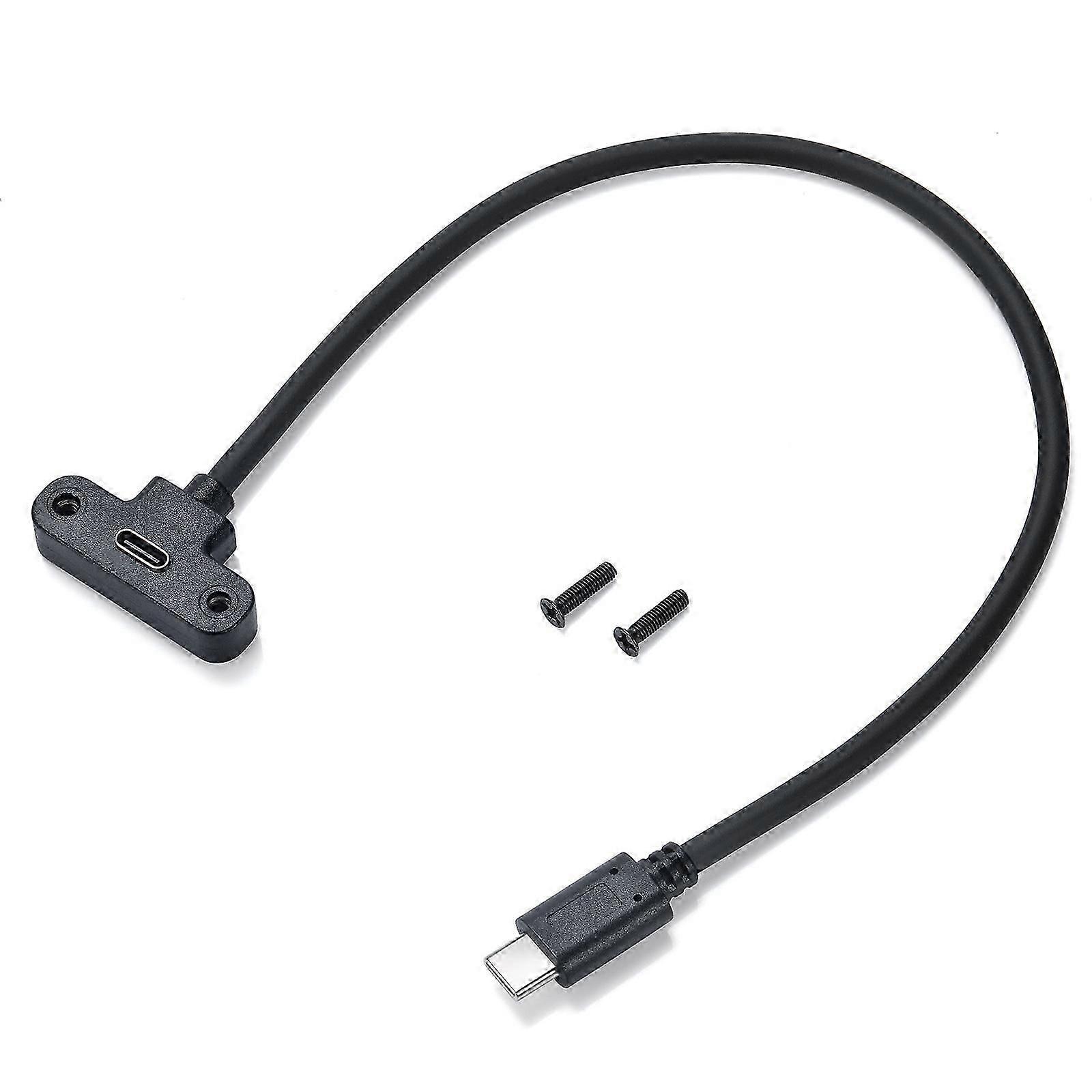 Durability USB Type C Male to Female Extension Cable with Secure Panel Mount,for