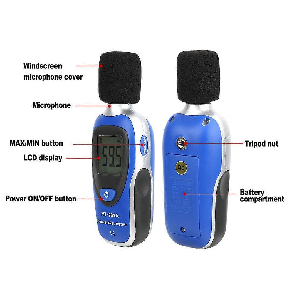 MT-901A Portable Digital Sound Level Meter 30-130dB, LCD, 144x55x38mm