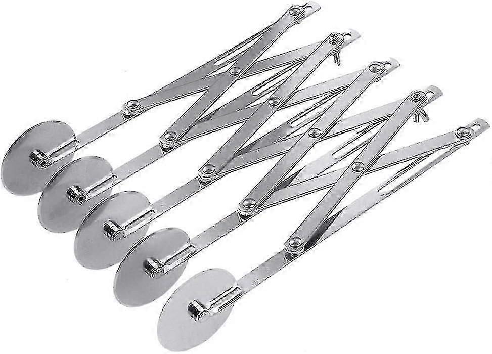 Stainless Steel Telescopic Pizza Slicer with Multi-Wheel Cutter for Perfect Dough Division