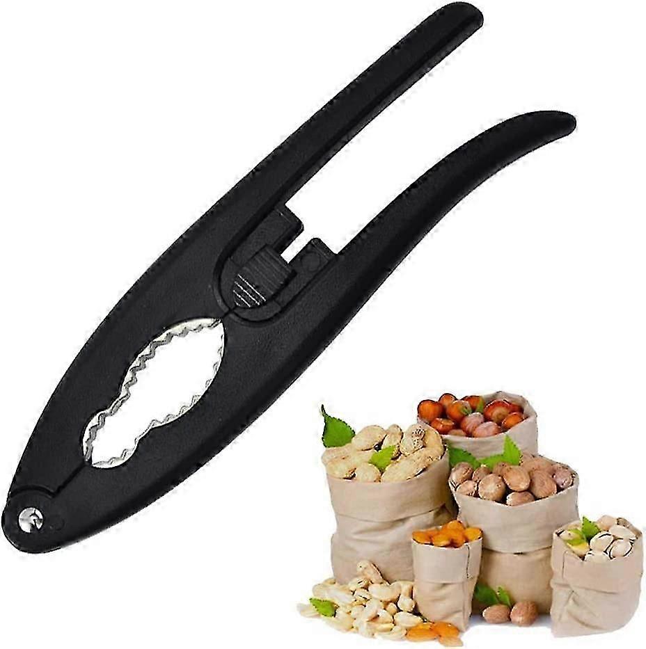 Kitchen Nutcracker Thickened Handle Makes Nut Peeler More Durable (Black) 1 Pieces