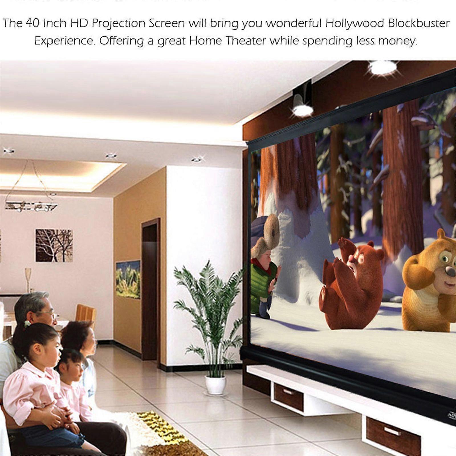 40-inch HD Projection Screen Manual Pull Up Folding Tabletop Projecting Screen Aspect Ratio 4:3 Portable Projection Screen for DLP Projector Handheld
