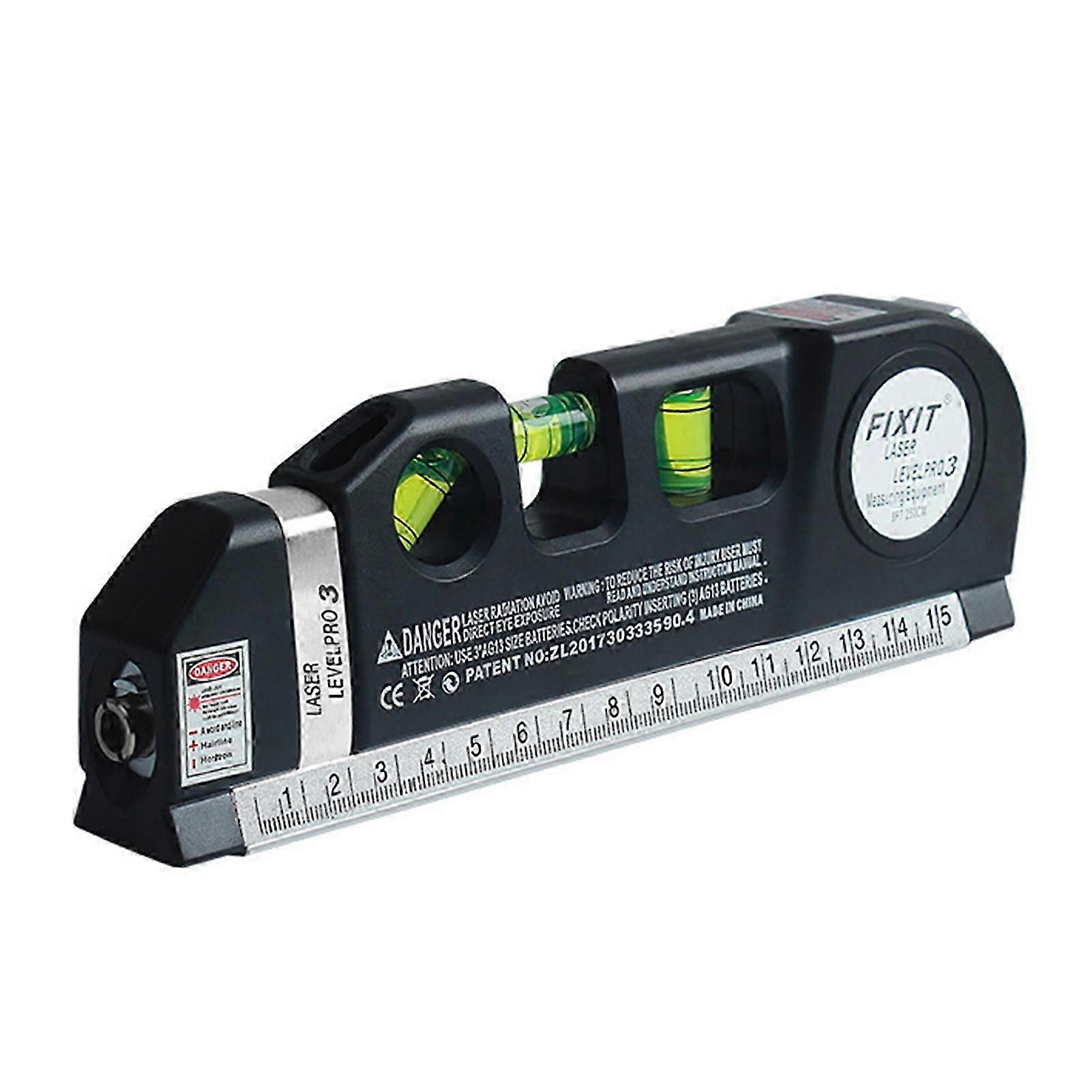 Lasers Level with Built-in Measuring Tape Portable Measure Tape Ruler with 3 Lasers Mode for Home Renovation