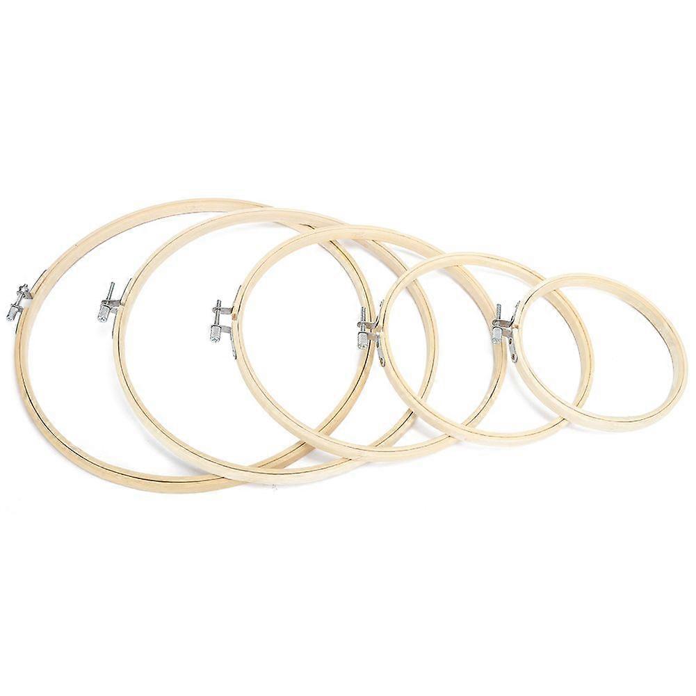 5Pcs Round Embroidery Hoops Cross Stitch Frame Ring Loop Bamboo Hand Sewing Tools