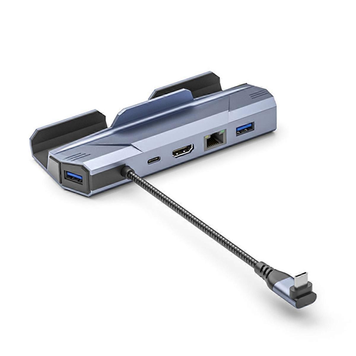 6 in 1 USB C Hub USB C Docking Station to -Compatible 4K60hz RJ45 PD100W Dock USB 3.0 HUB Aluminum A