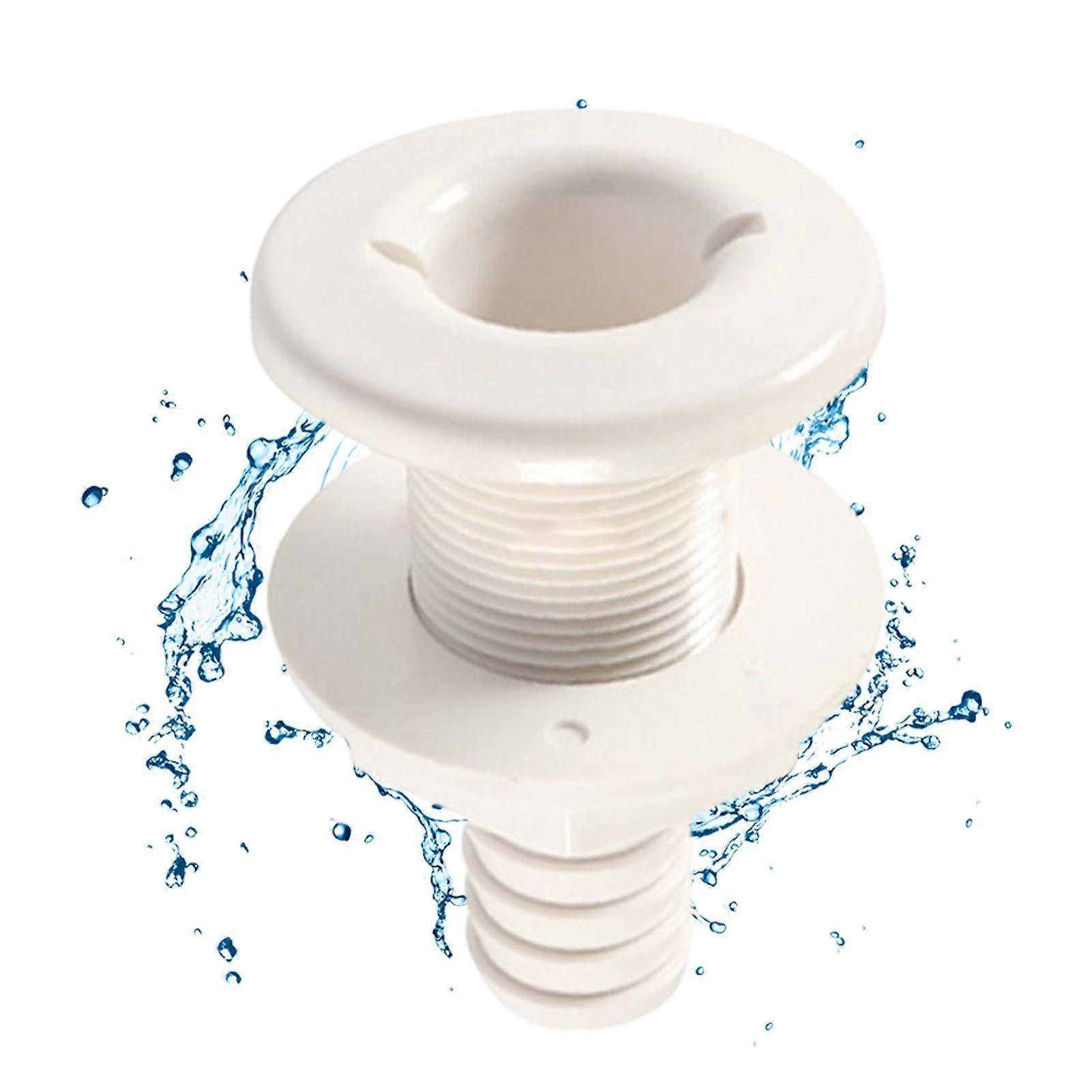 Thru Hull Fittings Size 1-1/8 In, Straight Deck Drain, Thru Hull Connector for Hose, Deck Drainage for Kayak Yachts
