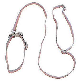 Dog Collar and Leash Set Adjustable Polyester Cotton Pet Collar and Traction Rope for Dog WalkingPink M