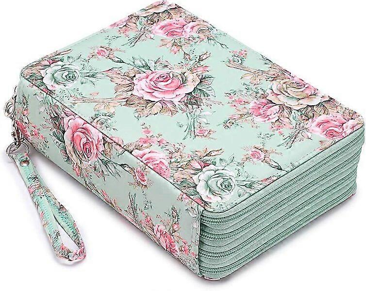 Canvas pencil case, 204 independent compartments, suitable for colored pencils and regular pencils