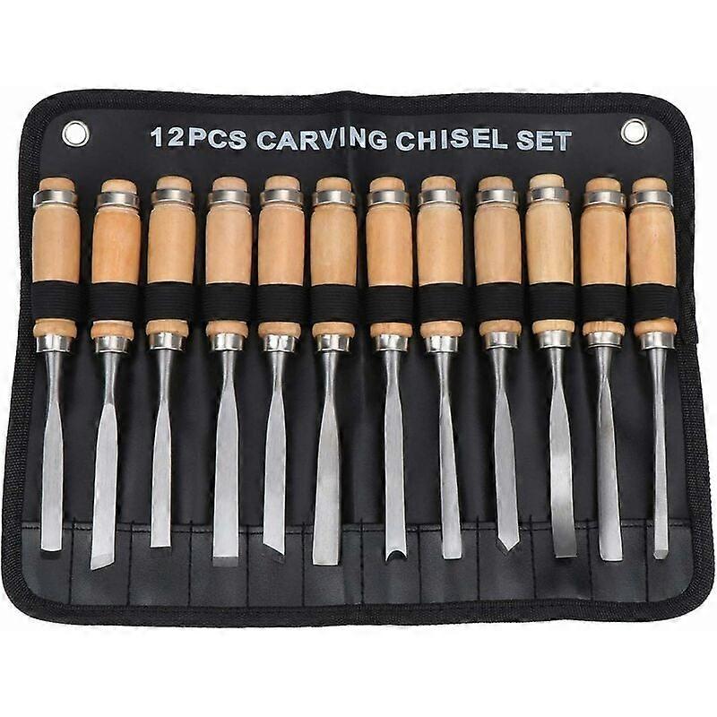 12 in 1 Wood Carving Hand Chisel Set, Woodworking Gouges Tool