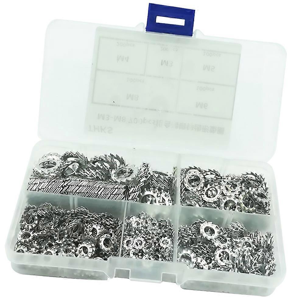 700Pcs Galvanized Toothed Washer External Serrated Locking Washer Multi Toothed Gasket