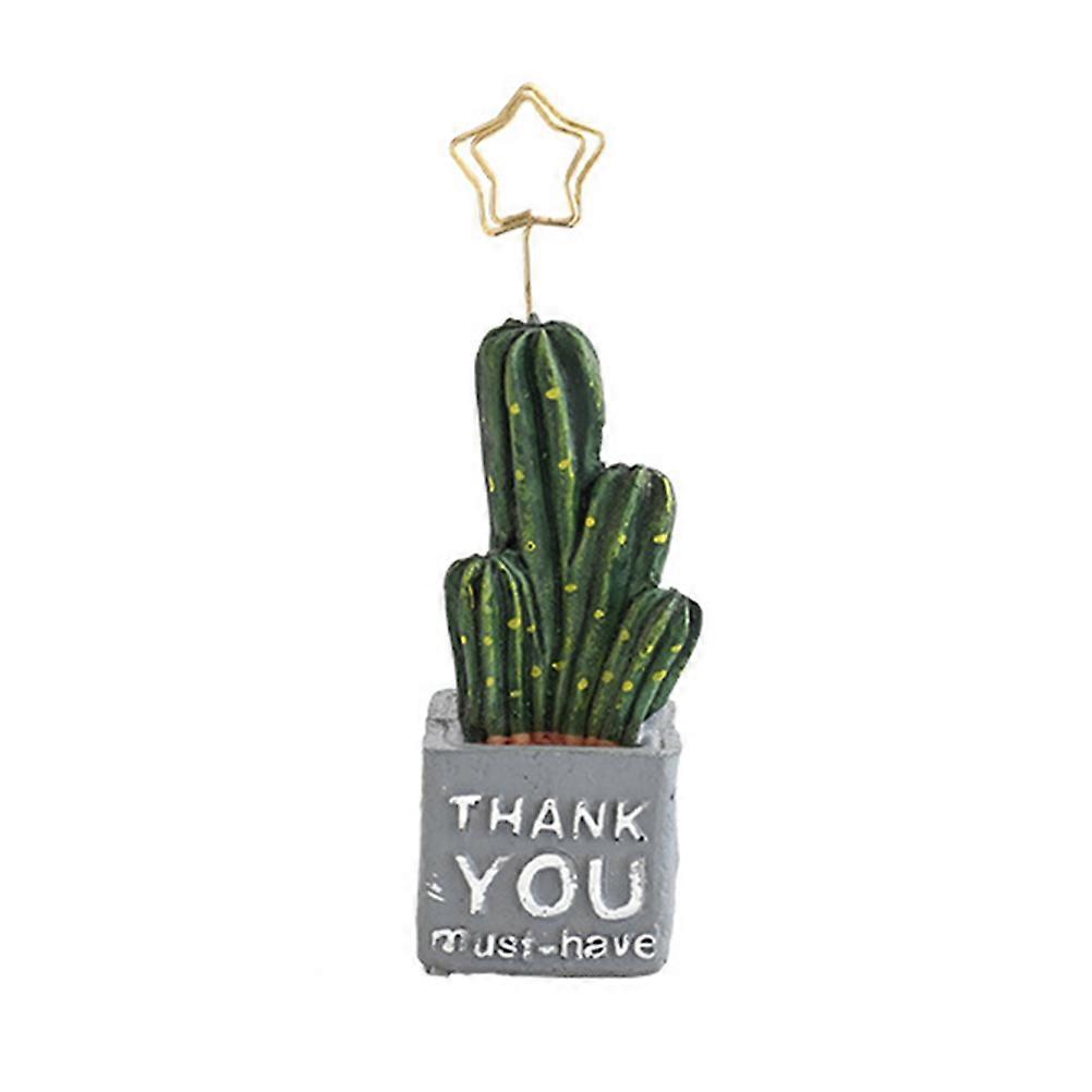 CactusShaped Resin Memo Holder with Green Clip for Desk Organization and Home Office Decor 12 x 3.5cm
