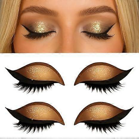 2 Pairs Lazy Eye Shadow Eyelash Patch, Eyeshadow and lash Sticker, 2-in-1 Reusable Eyeshadow & Eyelash Makeup Stickers, Makeup Stencils Sticker for Al