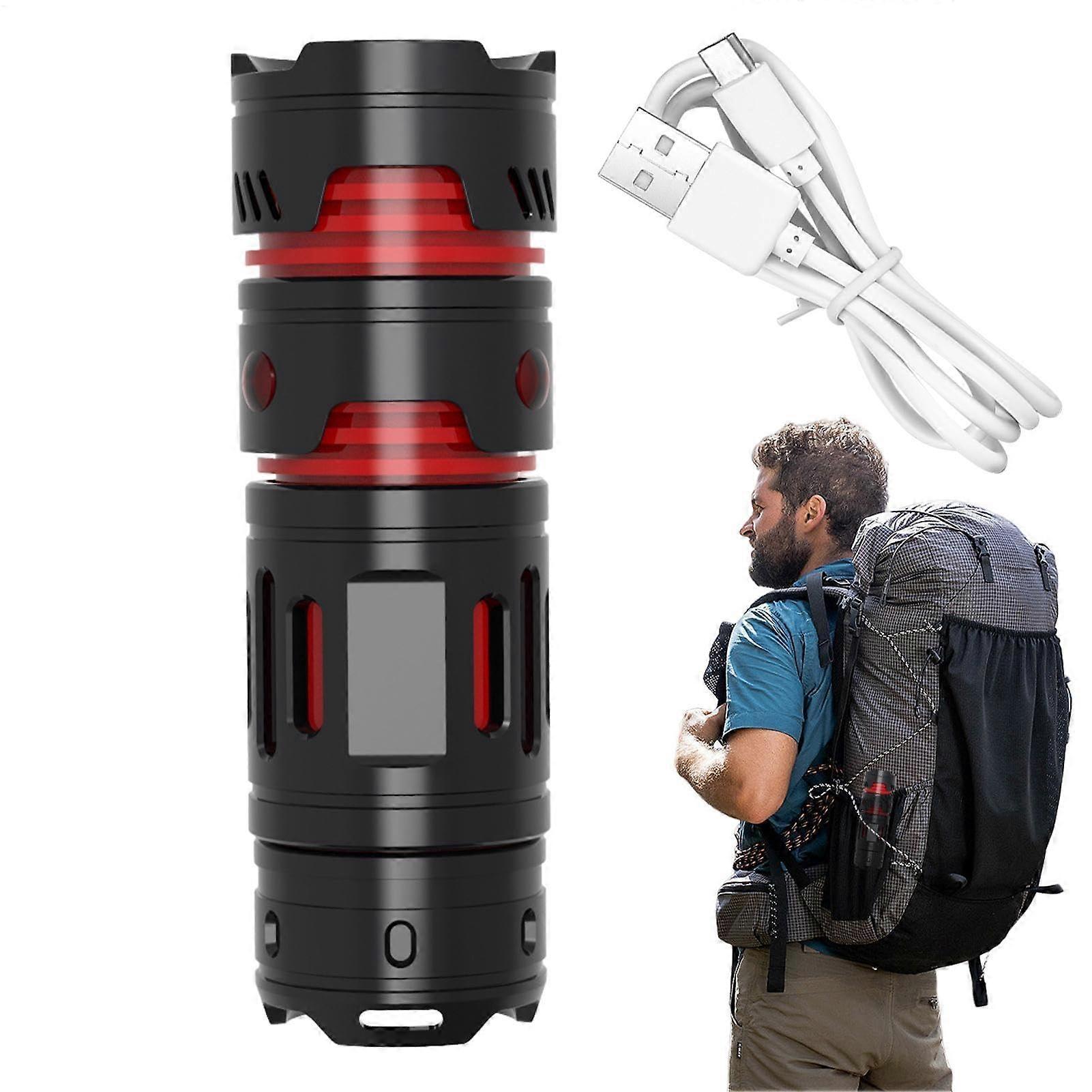 Multifunctional Flashlight Spinner High Lumens Waterproof Pocket Sized Outdoor Camping Light for Walking and Searching