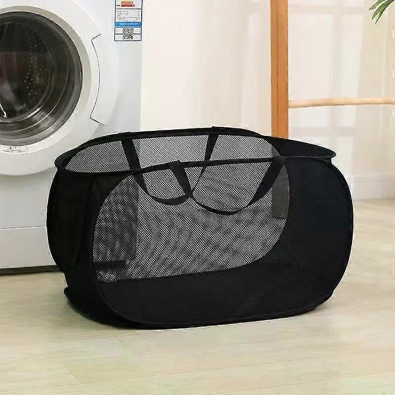 Extra-Large Mesh Laundry Hamper With Handles Foldable Versatile Storage Bag Dirty Clothes In Multiple Room Laundry Baskets