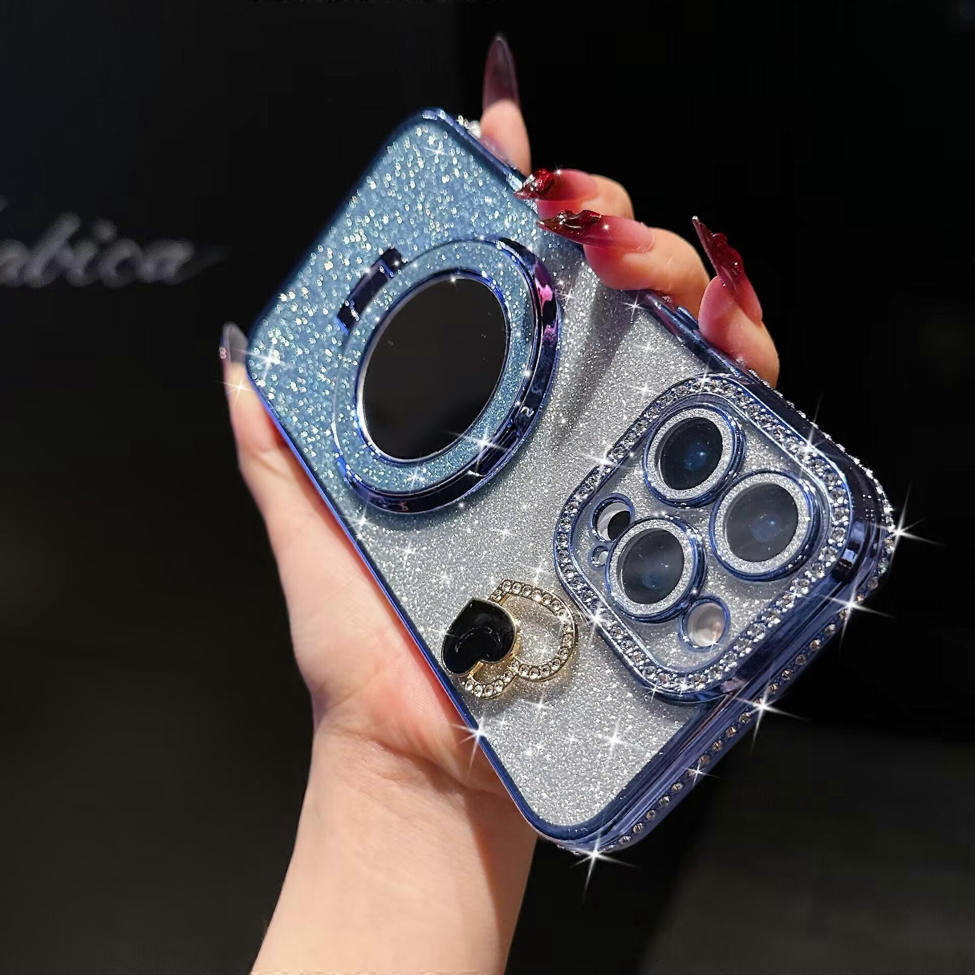 Diamond Mirror Plush Phone Case for iPhone 16 15 14 13 12 11 Pro Max XS X 8 7 6 Mini