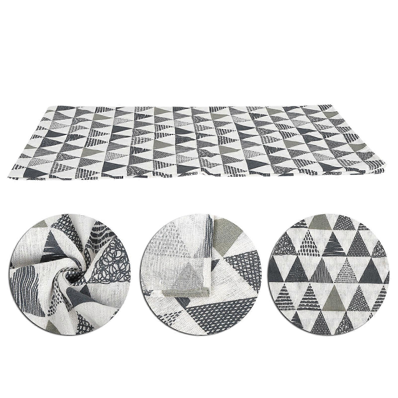 Geometric Cotton Linen Tablecloth 160x140cm Triangular Patterns