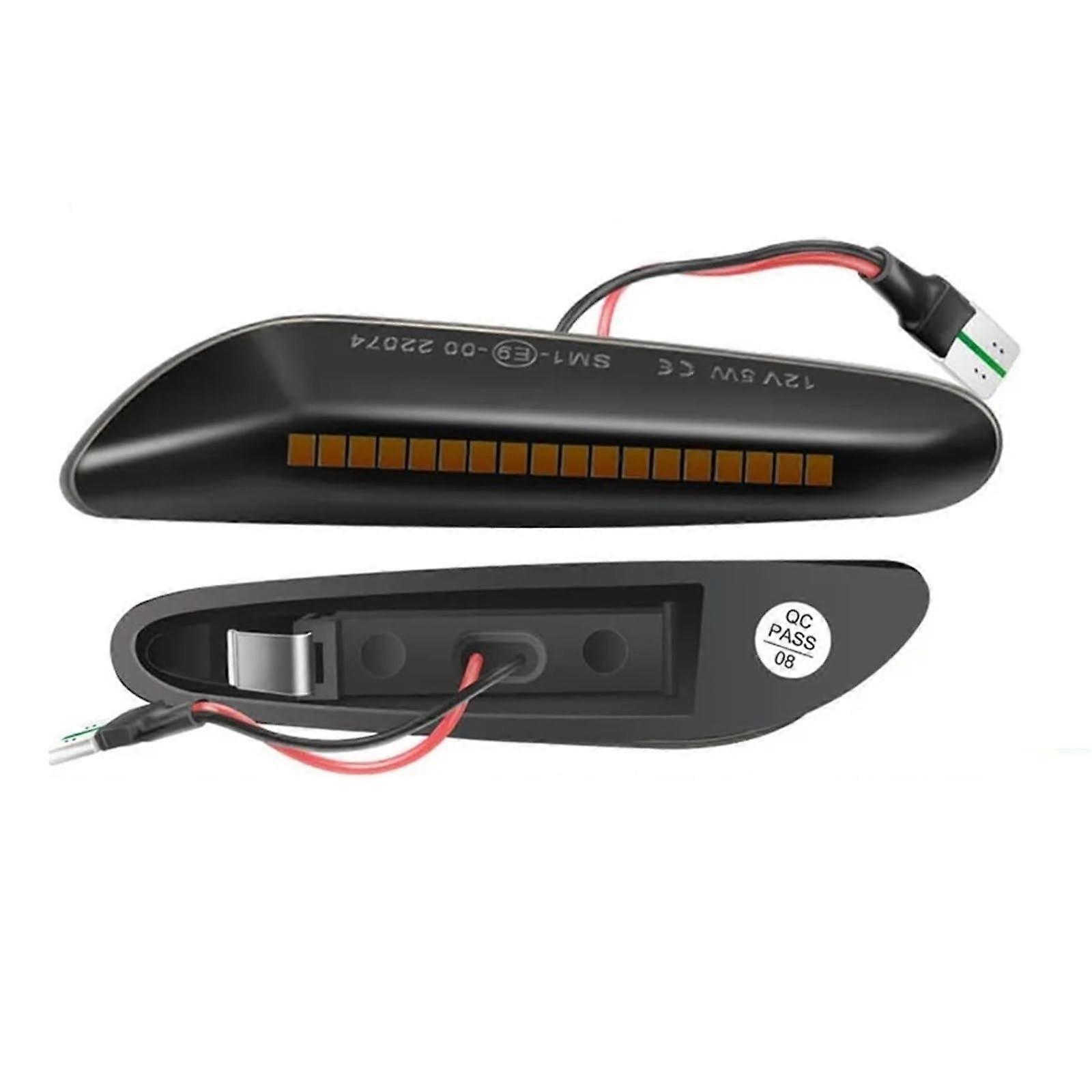 Dynamic Side Turn Signal For BMW E90 E91 E92 E93 E60 E87 E82 E46 LED Smoked Side Marker Light Sequential Blinker 2Pcs