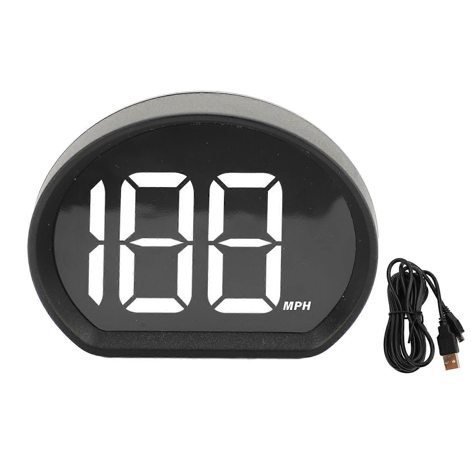Car HUD Speedometer Universal USB Cable Plug and Play Large Font LED GPS Digital Speedometer for All Cars X3 White MPH