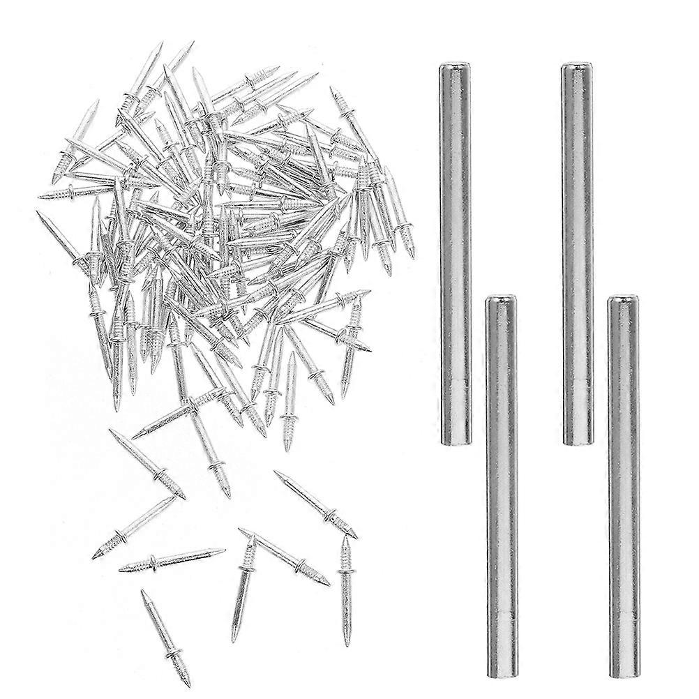 Double Head Seamless Skirting Nails for Fastening 800Pcs Silver Iron Nails Set