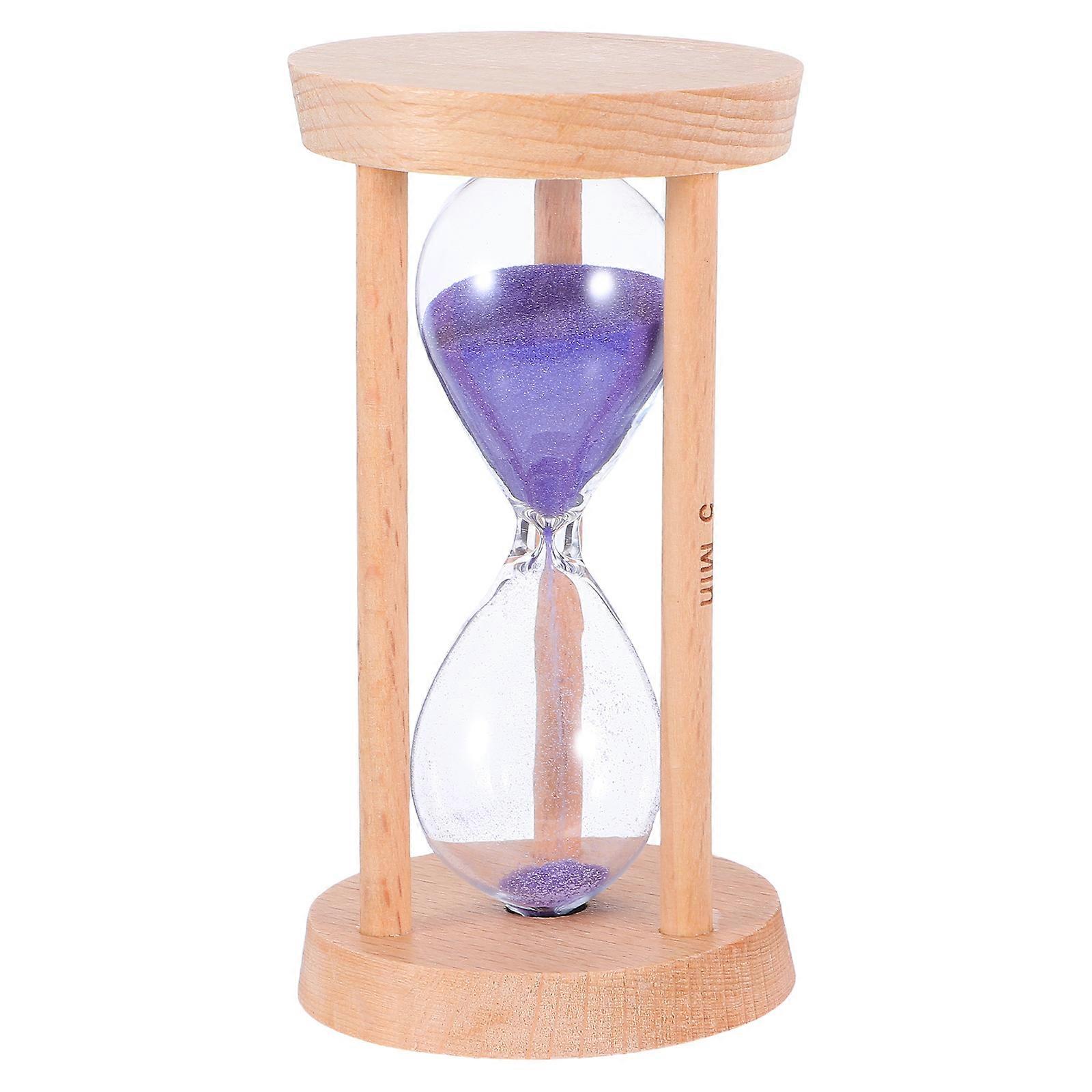 Purple Sand Timer 5 Minute Hourglass for Games 2Pcs Wooden Sandclock