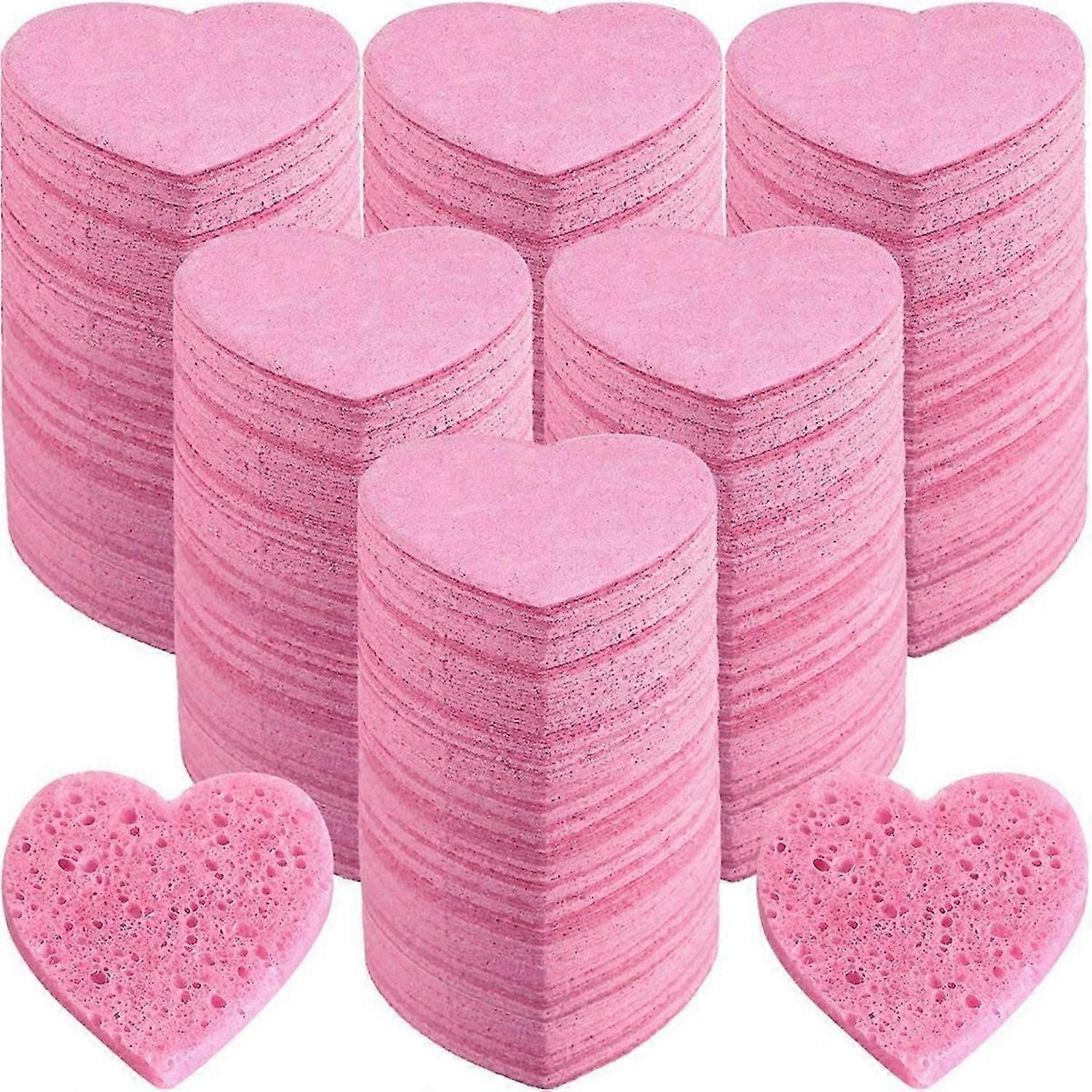 100 Count Compressed Sponges Heart Shape Face Sponges