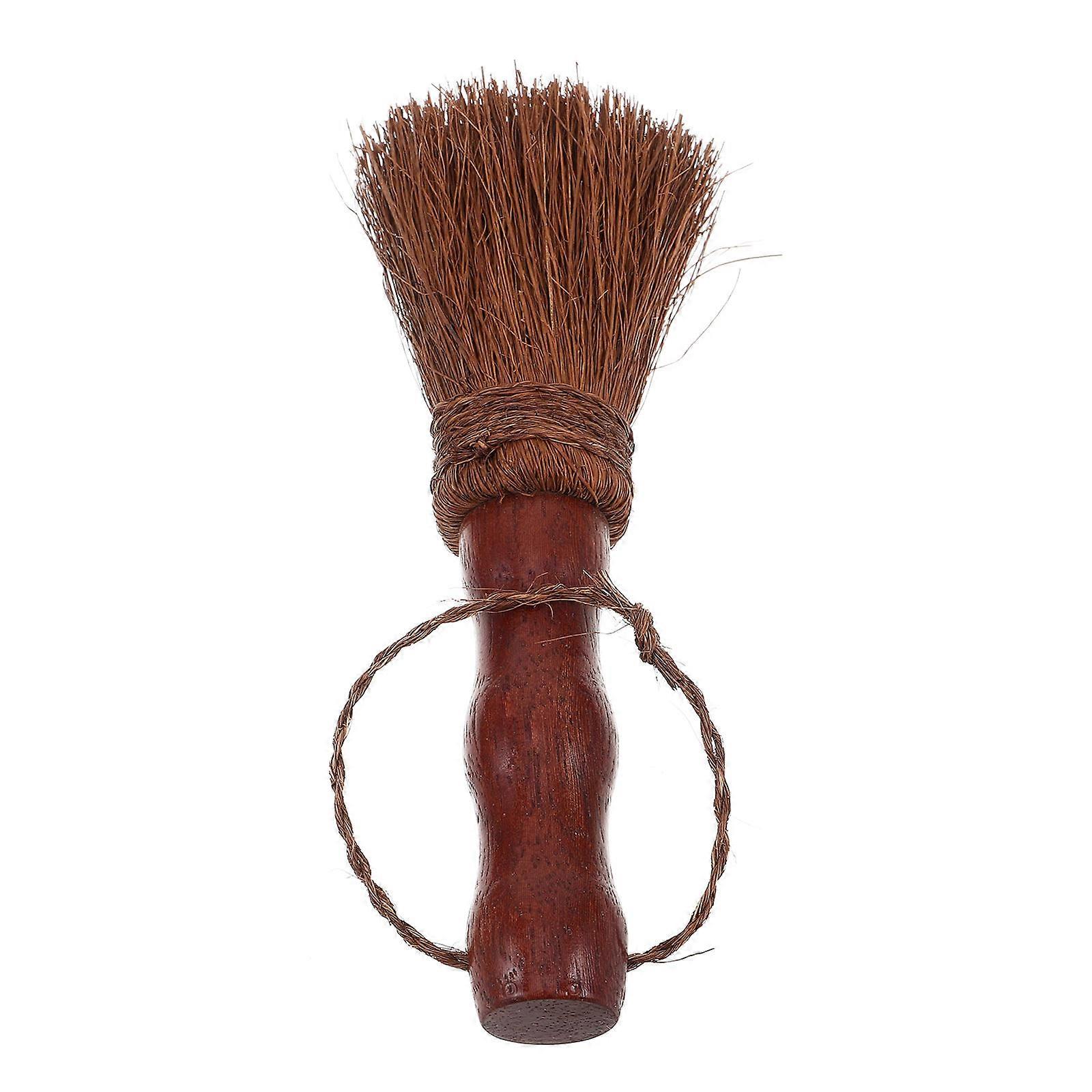 Scrub Brush Tea Tray Cleaner for Teapot and Cups 2Pcs Wooden Handle Brown