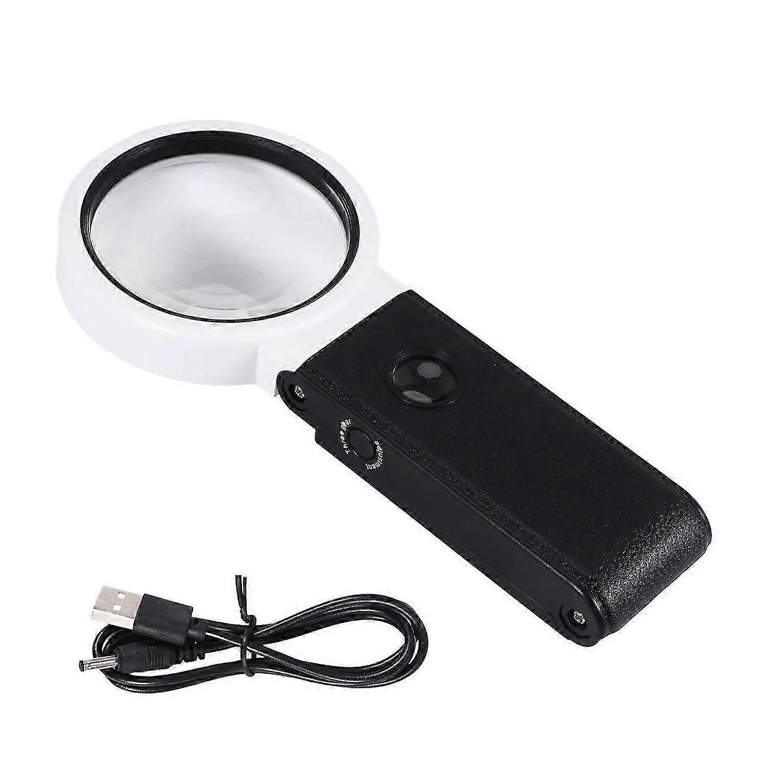 Magnifying Glass with Light and Stand, Hands Free Handheld 6X 25X Adjustable Folding Magnifier with