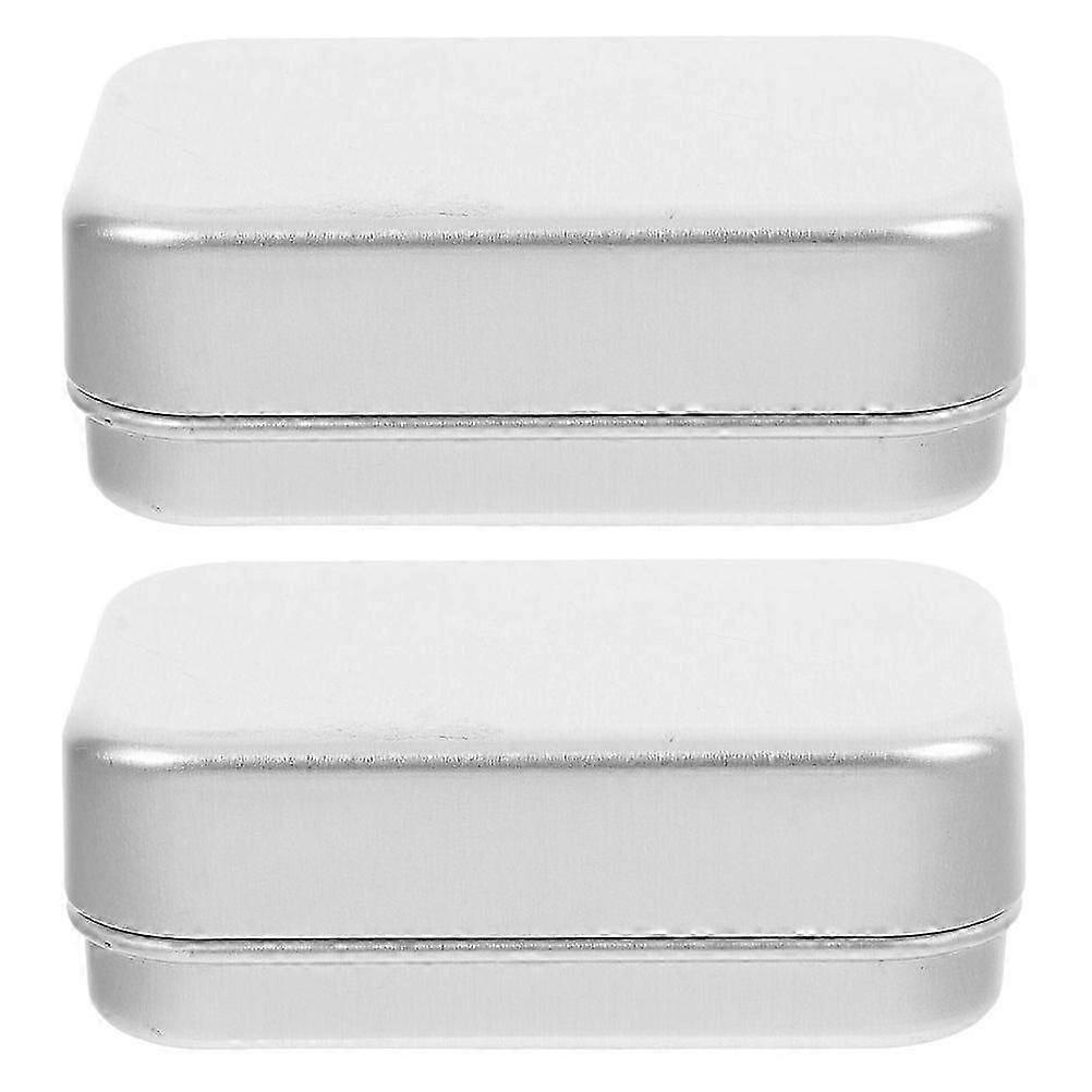 2Pcs Aluminum Soap Box Self Draining Soap Dish Metal Tin Box with Hinged Lid Large Empty Container Portable Case for Camping Travel Bathroom