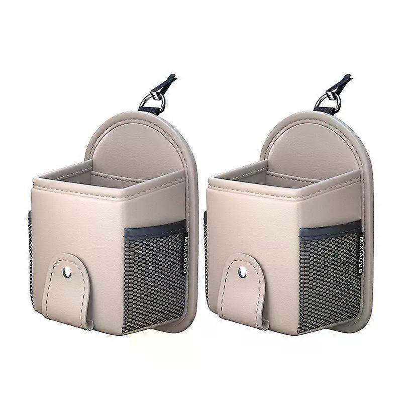 حقيبة تخزين السيارة حقيبة حطام مخرج هواء السيارة للهاتف المحمول مفتاح النظارات الشمسية تنفيس لوحة القيادة مرتب معلق صندوق منظم جلدي