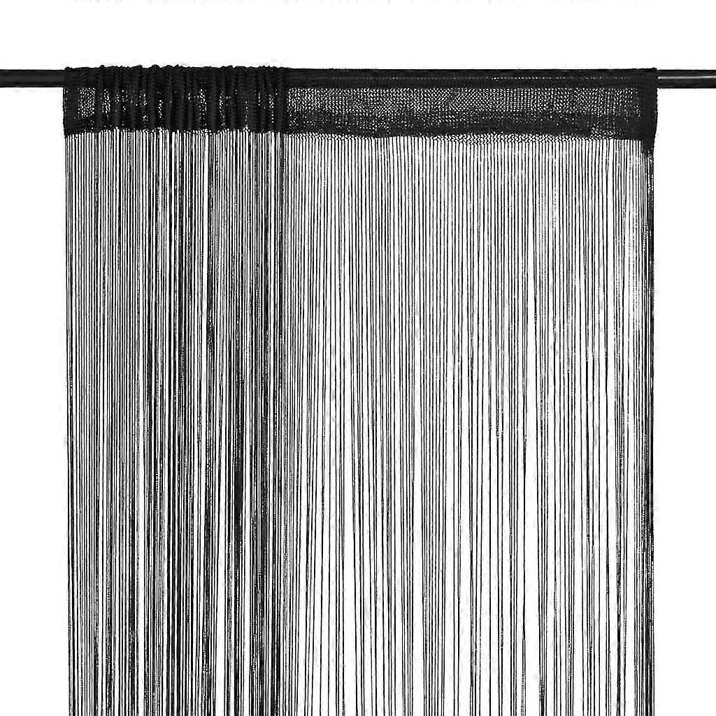 String Curtains 2 Pcs 140x250 Cm Black
