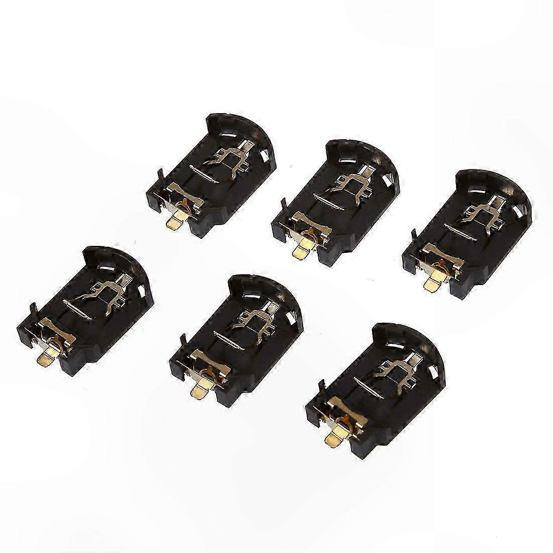 6-Pack Brown Plastic CR2032 Battery Socket Holder Case