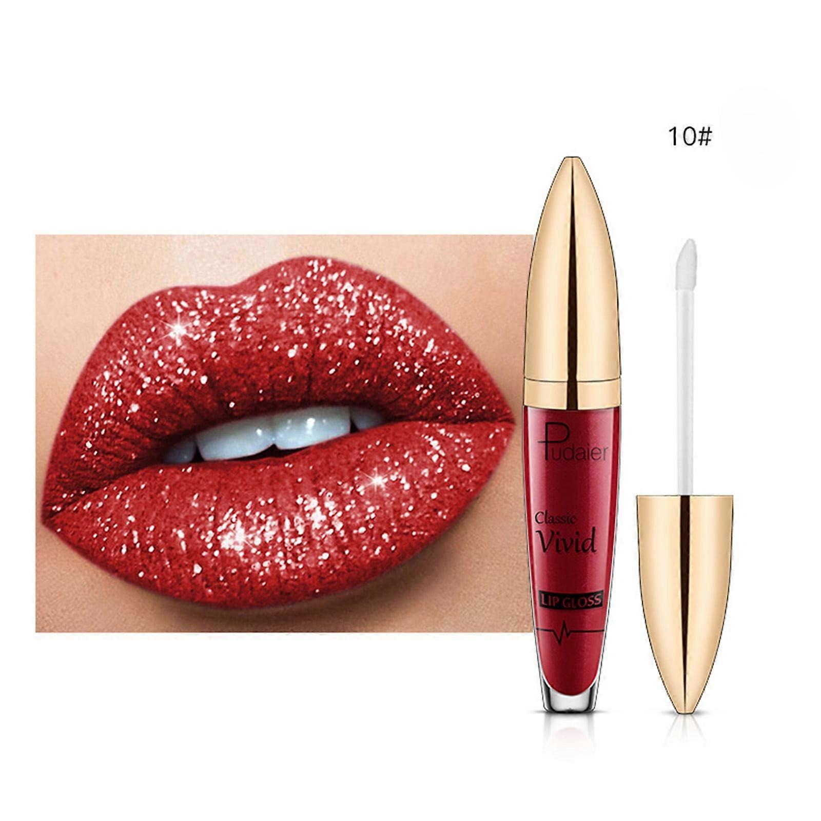Glitter Metallic Lip Gloss Set 18 Colors Waterproof Long Lasting Sparkling Shimmer Lipstick for Face & Eyes, Compatible with Make-up Lovers